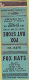 Matchbook Cover - Fox Hat Store St Paul MN WEAR blue