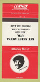 Matchbook Cover - Lennox Air Conditioning Heating Kindersley SK 30 Strike