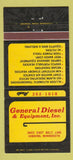 Matchbook Cover - General Diesel and Equipment Hibbing MN 30 Strike