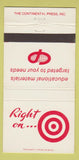 Matchbook Cover - Continental Press Elizabethtown PA Educational WEAR 30 Strike