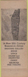 Matchbook Cover - 20th Century Bowling Academy York PA green