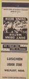 Matchbook Cover - Luschen Liquor Welfleet NE
