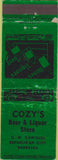 Matchbook Cover - Cozy's Liquor Store Repulican City NE