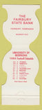 Matchbook Cover - Nebraska Cornhuskers Football 1984 Fairbury State Bank NE
