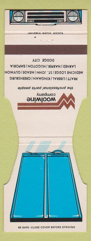 Matchbook Cover - Woolwine Company Auto Parts Dodge City Liberal Pratt KS