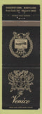 Matchbook Cover - Best Western The Venice Hagerstown MD