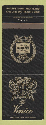 Matchbook Cover - Best Western The Venice Hagerstown MD