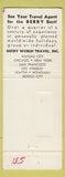Matchbook Cover - Berry World Travel Agency Kansas City NYC San Francisco