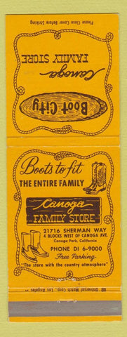 Matchbook Cover - Boot City Canoga Family Store Canoga Park CA