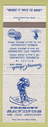 Matchbook Cover - Fremont Savings and Loan Pueblo Florence Canon City Colorado