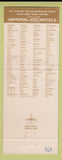 Matchbook Cover - Imperial 400 Motel East Hartford CT