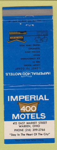 Matchbook Cover - Imperial 400 Motel Warren OH