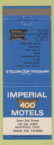 Matchbook Cover - Imperial 400 Motel Marysville CA