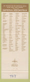 Matchbook Cover - Imperial 400 Motel Marysville CA