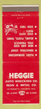 Matchbook Cover - Heggie Auto Wrecking Iron Metal Dorchester MA WEAR