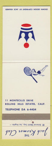 Matchbook Cover - Jack Kramer Club Rolling Hills Estates CA girlie