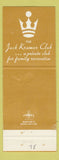 Matchbook Cover - Jack Kramer Club Rolling Hills Estates CA girlie