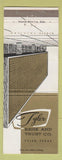 Matchbook Cover - Tyler Bank and Trust TX