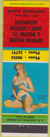 Matchbook Cover - Superior Machine Welding Anchorage AK pinup