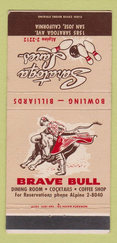 Matchbook Cover - Saratoga Lanes Bowling San Jose CA WEAR 30 Strike