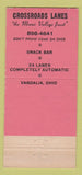 Matchbook Cover - Crossroads Lanes Bowling Vandalia OH 30 Strike