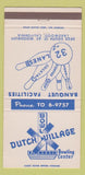 Matchbook Cover - Dutch Village Bowling Center Lakewood CA 30 Strike