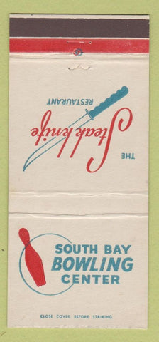 Matchbook Cover - South Bay Bowling Center Redondo Beach CA 30 Strike