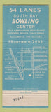 Matchbook Cover - South Bay Bowling Center Redondo Beach CA 30 Strike