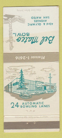 Matchbook Cover - Bel Mateo Bowling San Mateo CA 30 Strike