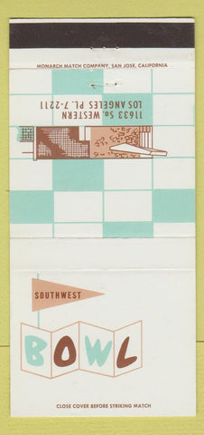 Matchbook Cover - Southwest Bowling Los Angeles CA 30 Strike