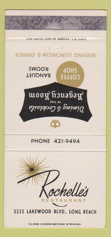 Matchbook Cover - Rochelle's Restaurant Long Beach CA WEAR 30 Strike