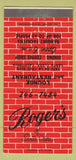 Matchbook Cover - Roger's Restaurant Santa Clara CA 30 Strike