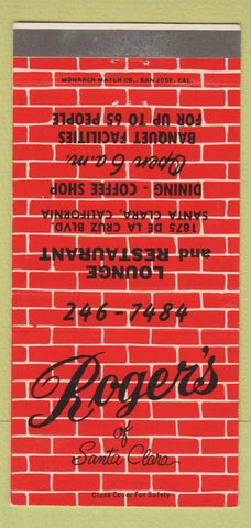 Matchbook Cover - Roger's Restaurant Santa Clara CA 30 Strike