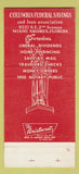 Matchbook Cover - Columbia Federal Savings Loan Miami Shores FL SAMPLE 30 Strike