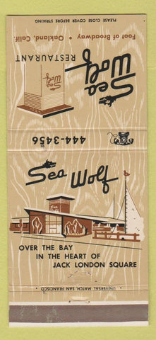Matchbook Cover - Sea Wolf Restaurant Oakland CA Jack London Square 30 Strike