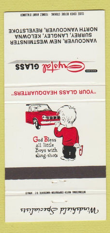 Matchbook Cover - Mainland Crystal Glass Vancouver Kelowna BC 30 Strike