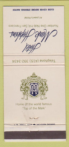 Matchbook Cover - Hotel Mark Hopkins San Francisco CA 30 Strike