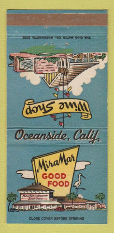 Matchbook Cover - Mira Mar Restaurant Oceanside CA  30 Strike