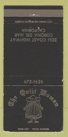 Matchbook Cover - The Quiet Woman Corona Del Mar CA girlie WEAR 30 Strike