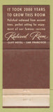 Matchbook Cover - Clift Hotel San Francisco CA Redwood Room 30 Strike