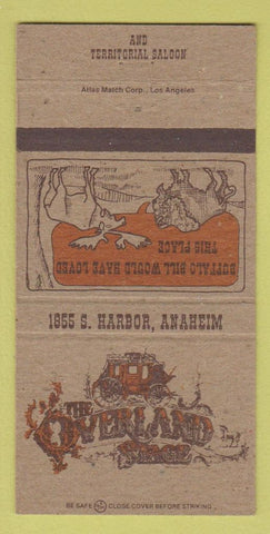 Matchbook Cover - Overland Stage Saloon Anaheim CA 30 Strike