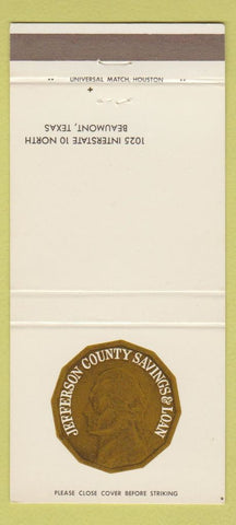Matchbook Cover - Jefferson County Savings and Loan Beaumont TX 30 Strike