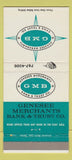 Matchbook Cover - Genesee Merchants Bank and Trust Flint MI 30 Strike