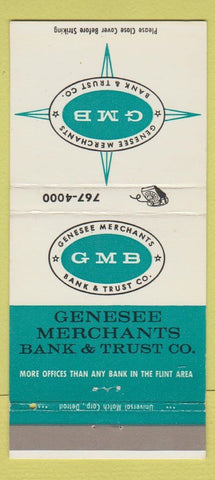 Matchbook Cover - Genesee Merchants Bank and Trust Flint MI 30 Strike
