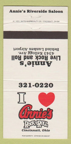 Matchbook Cover - Annie's Live Rock and Roll Saloon Cincinnati OH 30 Strike