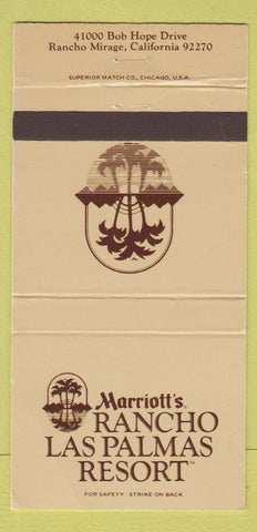Matchbook Cover - Marriott's Rancho Las Palmas Resort Rancho Mirage CA 30 Strike