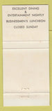 Matchbook Cover - Thunderbird Lounge Syracuse NY 30 Strike