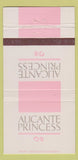 Matchbook Cover - Alicante Princess Cruse Hotel Garden Grove CA 30 Strike