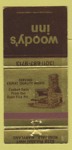 Matchbook Cover - Woody's Inn Rosedale MD 30 Strike