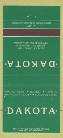 Matchbook Cover - Dakota Restaurant Pittsfield MA Latham NY Avon CT 30 Strike